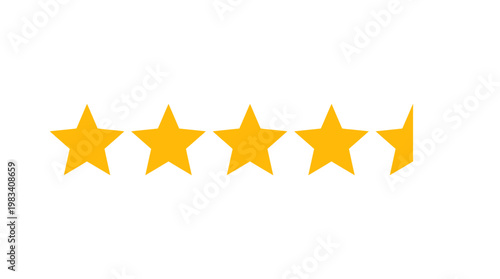 Five Gold Stars Rating Symbol.