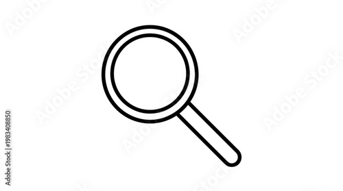 Magnifying glass icon line art.
