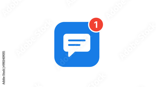Notification message icon with bubble.