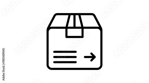 Parcel package with an arrow.