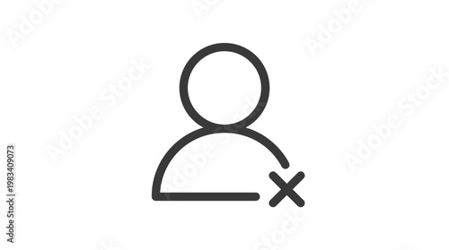 Person Icon with Cancel Mark.