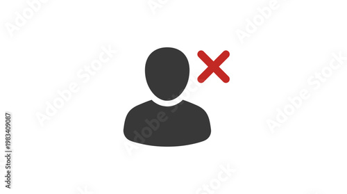 Person Icon with Red X Mark.