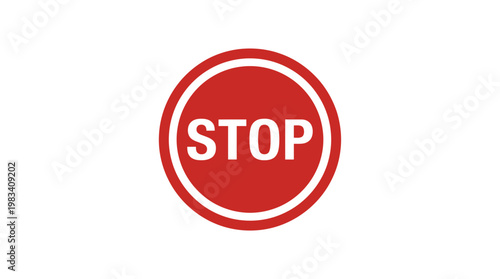 Red Stop Traffic Sign Board.