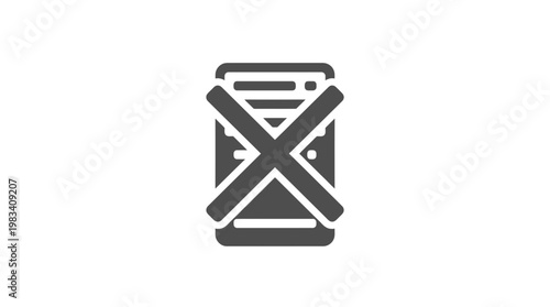 Rejected Mobile Phone Icon Symbol.
