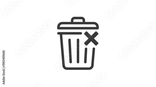 Trash can with lid closed icon.