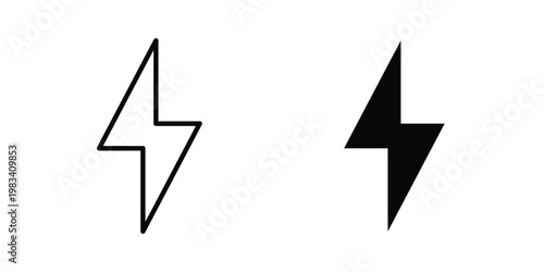 Lightning bolt icon vectors set. vector icon for web design