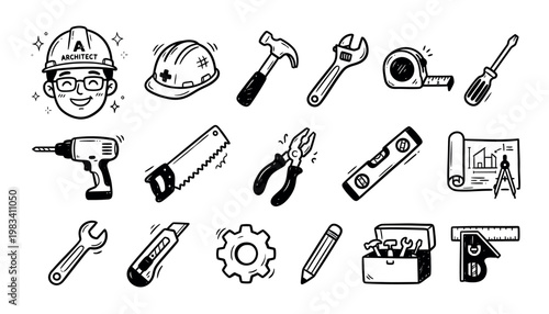 Collection of various construction tools.