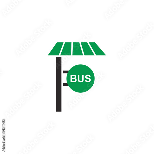 Bus Stop Sign Icon - Public Transport Information Symbol