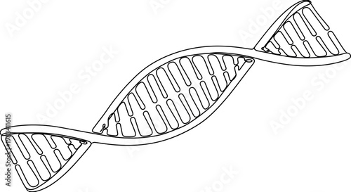 Stylized, monochromatic double helix structure with visible internal rungs