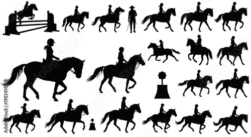 Silhouette of horse and rider.