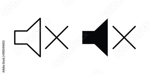 Mute icon vectors set. vector icon for web design