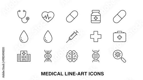 Medical Collection White Line medical healthcare science