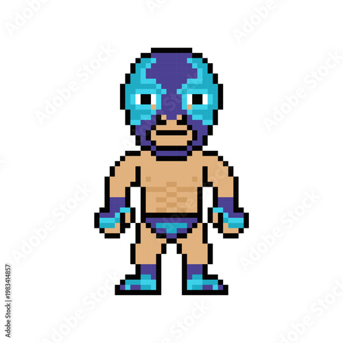 masked wrestler draw pixel art