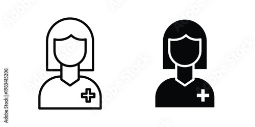 Nurse icon vectors set. vector icon for web design