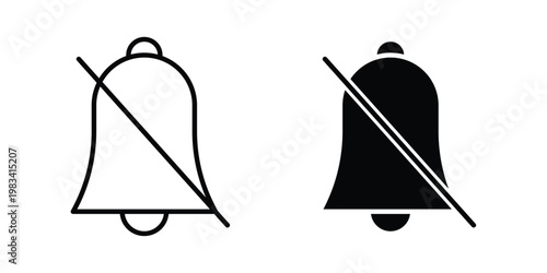 Notification off icon vectors set. vector icon for web design