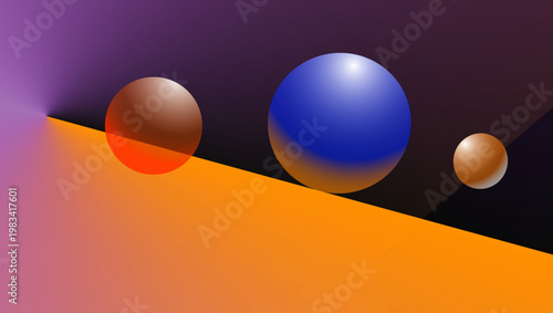 Abstract Sphere Balance Minimal Gradient Background