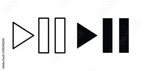 Play pause icon vectors set. vector icon for web design