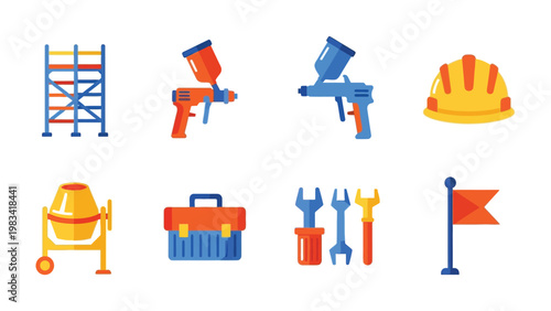 Construction Toolkit: A collection of essential construction tools, meticulously arranged to embody the essence of building and craftsmanship.