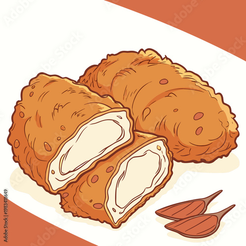 A cut open chicken cordon bleu on a plate