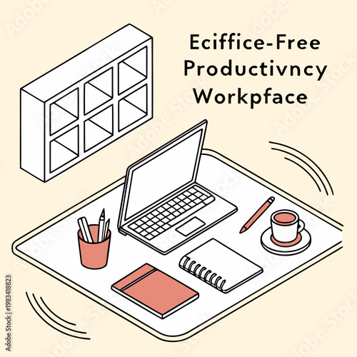 A clutter free productivity workspace with laptop and office supplies