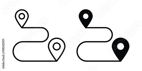 Route icon vectors set. vector icon for web design