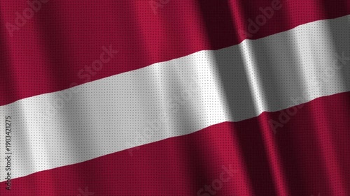 Waving Latvia flag animation with realistic textile movement and seamless looping, perfect for European national and cultural projects.