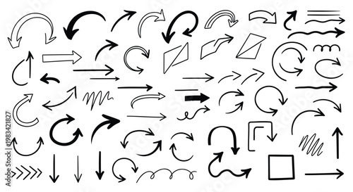 Arrow icons, directional symbols, navigation elements, vector graphics