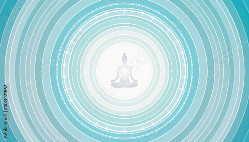 Person Meditating in Lotus Position Silhouette.