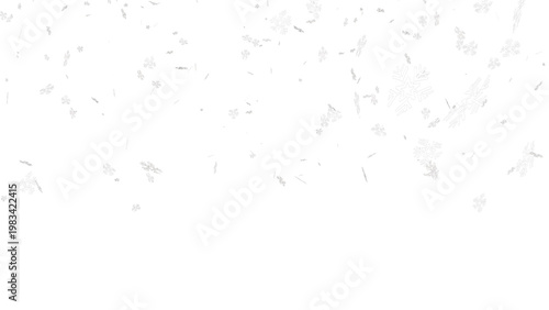 Minimalist white confetti falling, subtle festive paper scraps, elegant monochrome celebration texture for winter wedding isolated on White Background