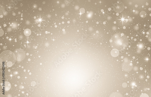 Soft golden bokeh background with glowing light and sparkling particles. Elegant and minimal holiday backdrop 