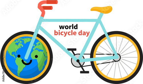 bicycle on a white background, world bicycle day