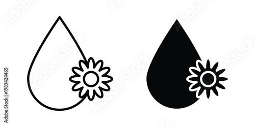 Sunflower oil icon vectors set. vector icon for web design