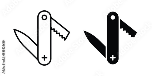 Swiss Knife icon vectors set. vector icon for web design