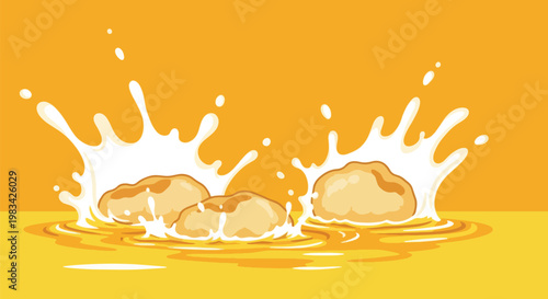 Doughnuts Splash in Orange Juice or Nectar.