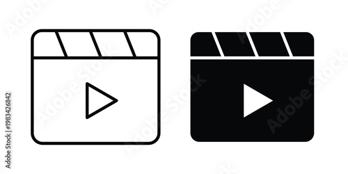 Video icon vectors set. vector icon for web design