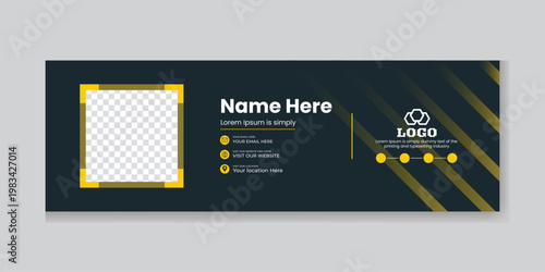 email signature professional clean modern corporate minimalist layout design personal profile contact information stylish geometric element.