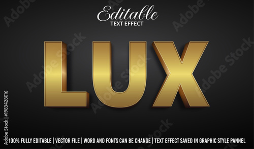 Luxury Golden 3D Text Effect Illustration Vector Template Design