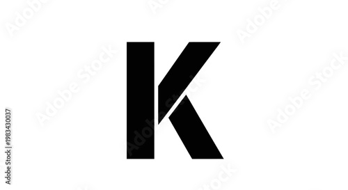 Bold black capital letter k design on clean white background for various concepts