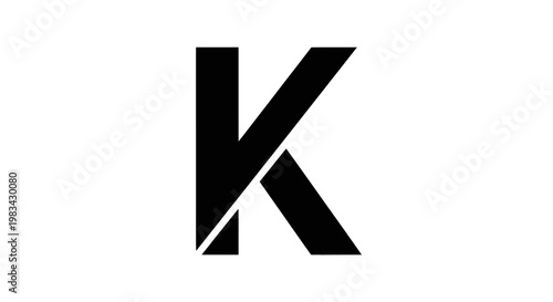 Free Download Bold black letter k graphic design isolated on clean white background - GFXLoad