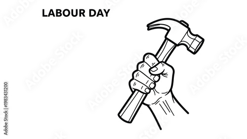 Hammer Day: Hand holding a hammer, a powerful symbol of labor, craftsmanship, and the spirit of Labor Day.