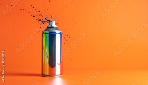 Spray Paint Can with Splatter Effect – Creative Visual for Editorial, Lifestyle, or Artistic Branding Themes