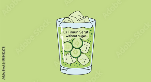 Refreshing Es Timun Serut Without Sugar - Iced Cucumber Drink.