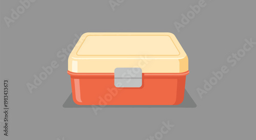 Orange and Cream Fishing Tackle Box Open Container for Lures.