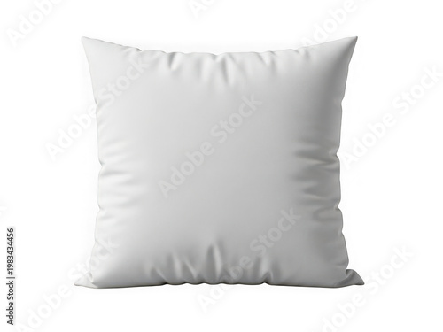 Minimalist white square throw pillow against a plain background
