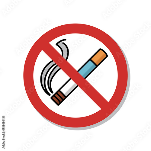 No smoking sign with cigarette crossed out in red circle