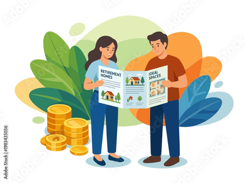 Young Couple Planning Future Retirement and Investment
