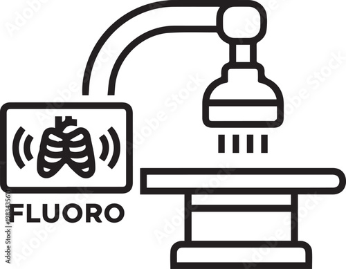 High-Resolution Real-Time Fluoroscopy Imaging System Icon: Medical X-Ray Machine with Live Screen Display for Radiology, Surgical Planning, Interventional Procedures, Diagnostic Imaging