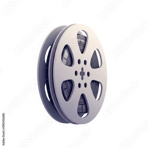 Vintage 8mm film reel with movie film, symbol of classic cinema and analog filmmaking for creative projects