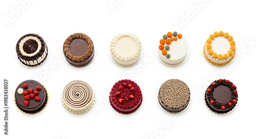 Assortment of Delicious Small Cakes and Pastries.