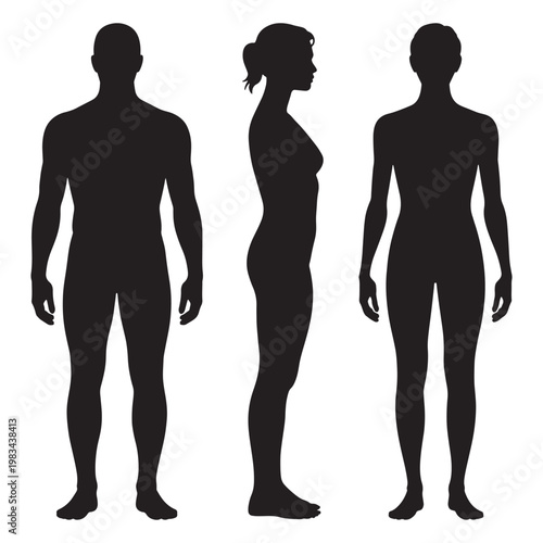 Silhouettes of a man a woman and a person